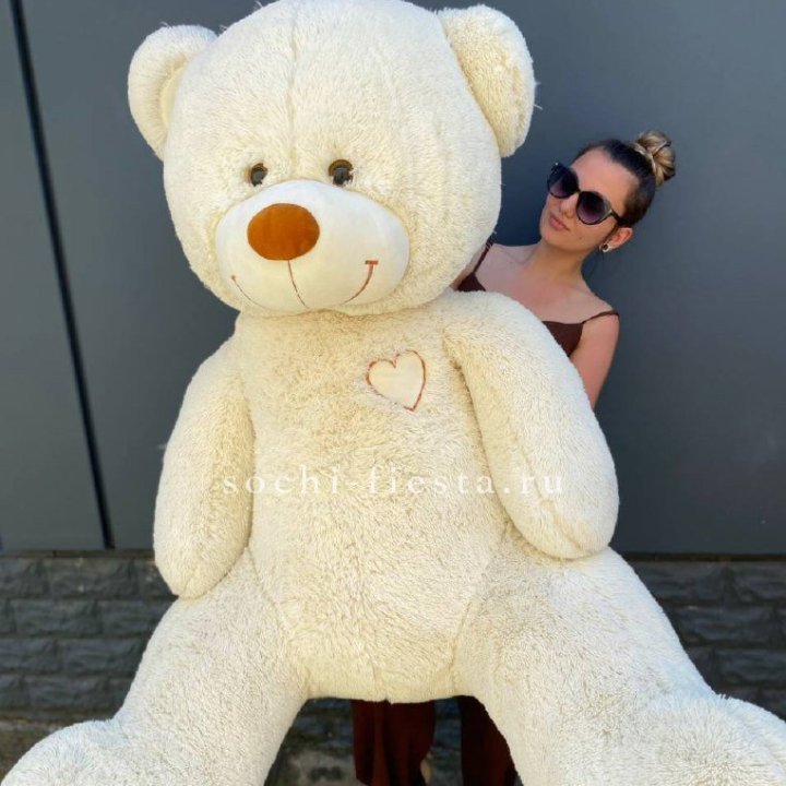 Белый плюшевый мишка большой в Балаково
