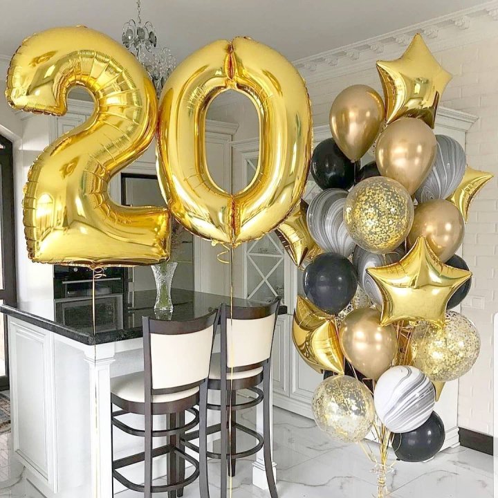 Фольгированный шар Золотая Цифра в Балаково