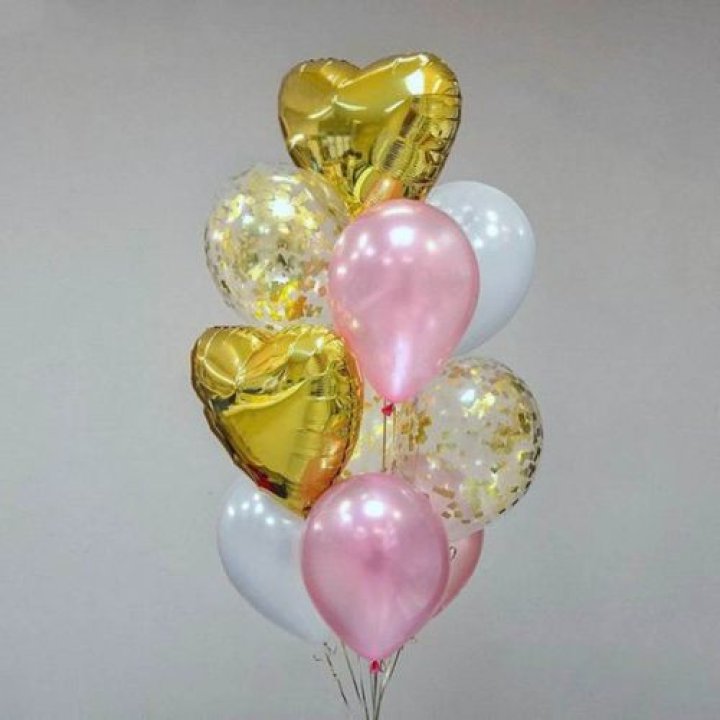 Облако шаров "Рози голд" в Балаково