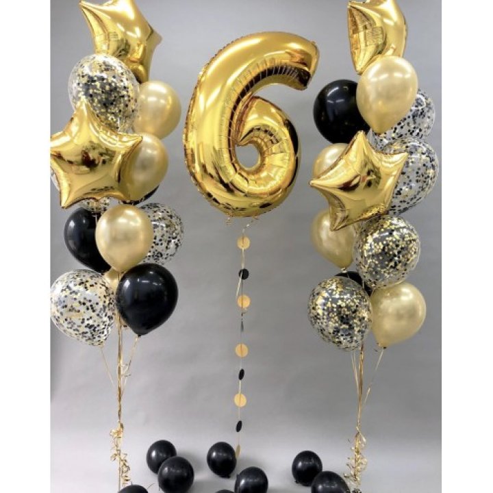 Цифра с фонтанами шаров  в Балаково