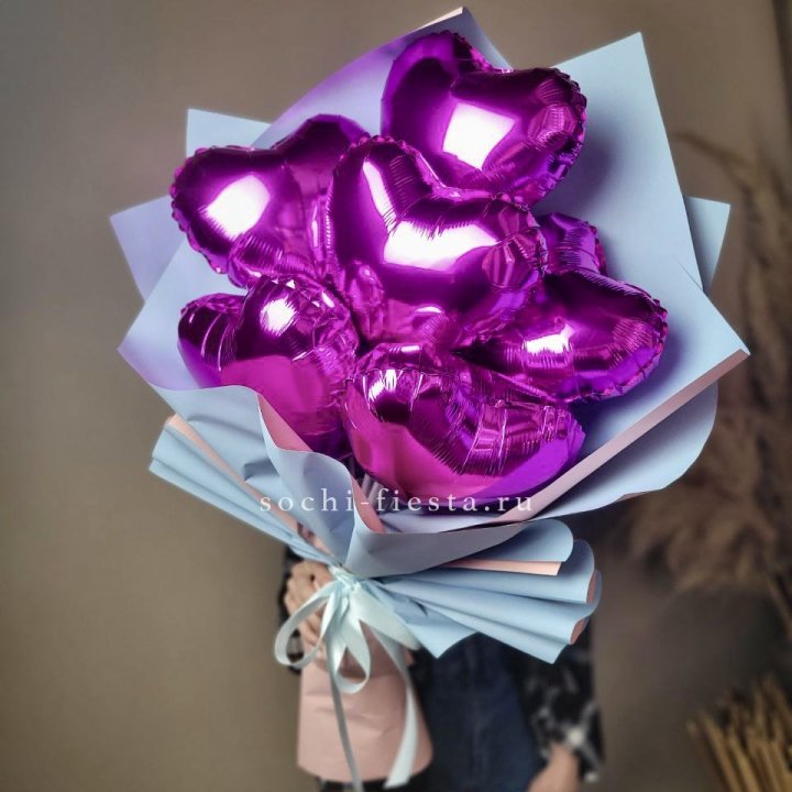 Букет из шаров сердец  в Балаково