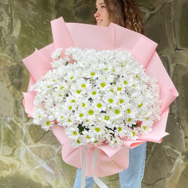  Букет хризантем "Крем" в Балаково