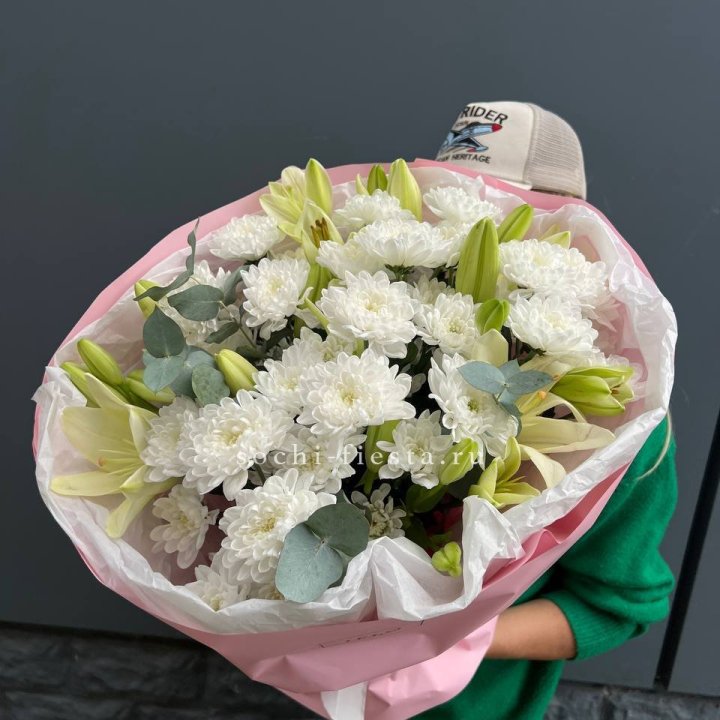  Букет  хризантемы и лилии в Балаково