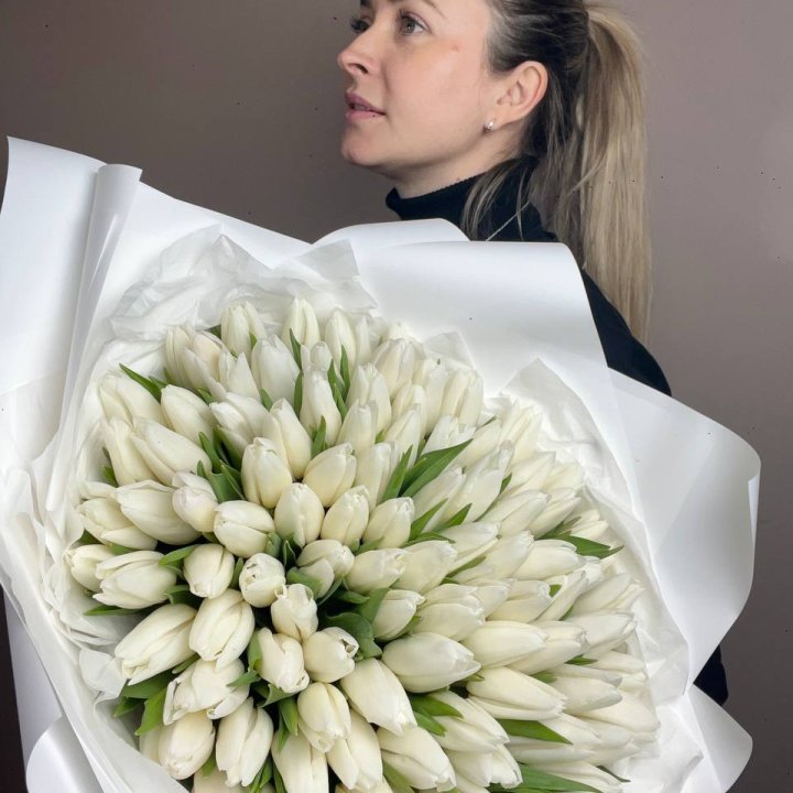 101 белый тюльпан №2 в Балаково