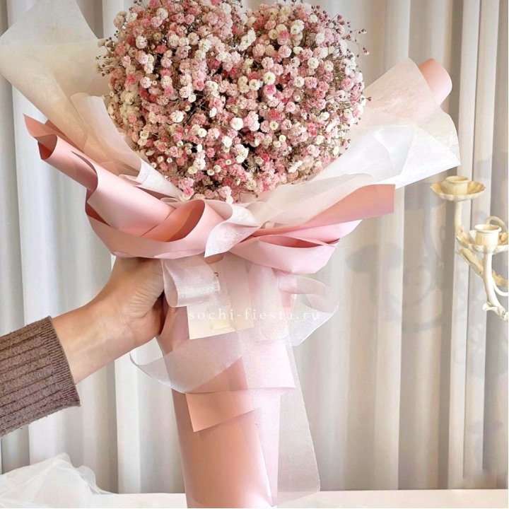 Сердце из гипсофилы  в Балаково