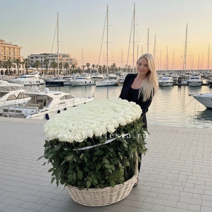 301 высокая роза в корзине в Балаково