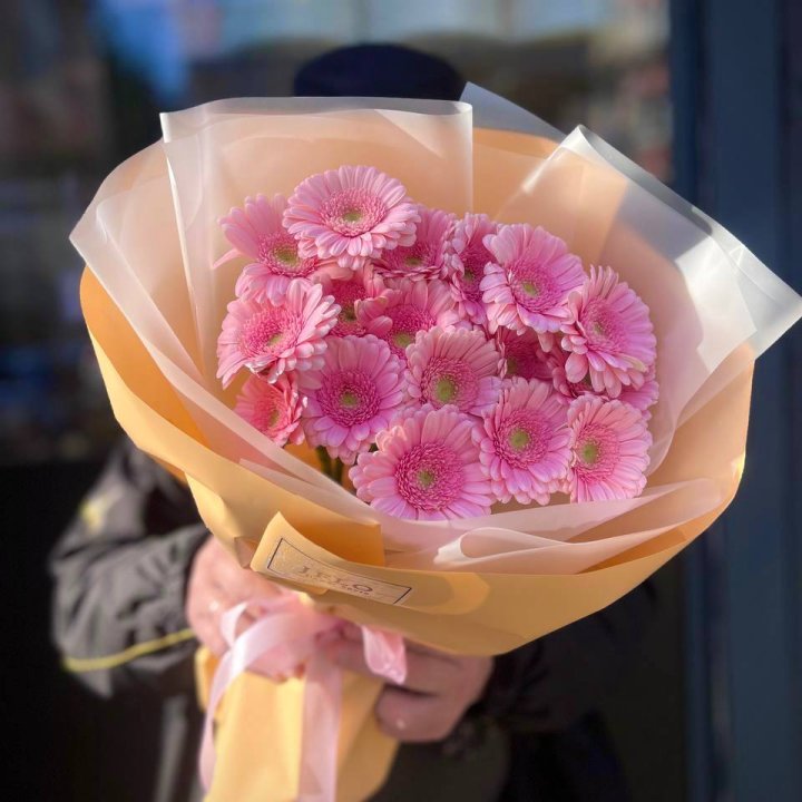 17 розовых гербер  в Балаково