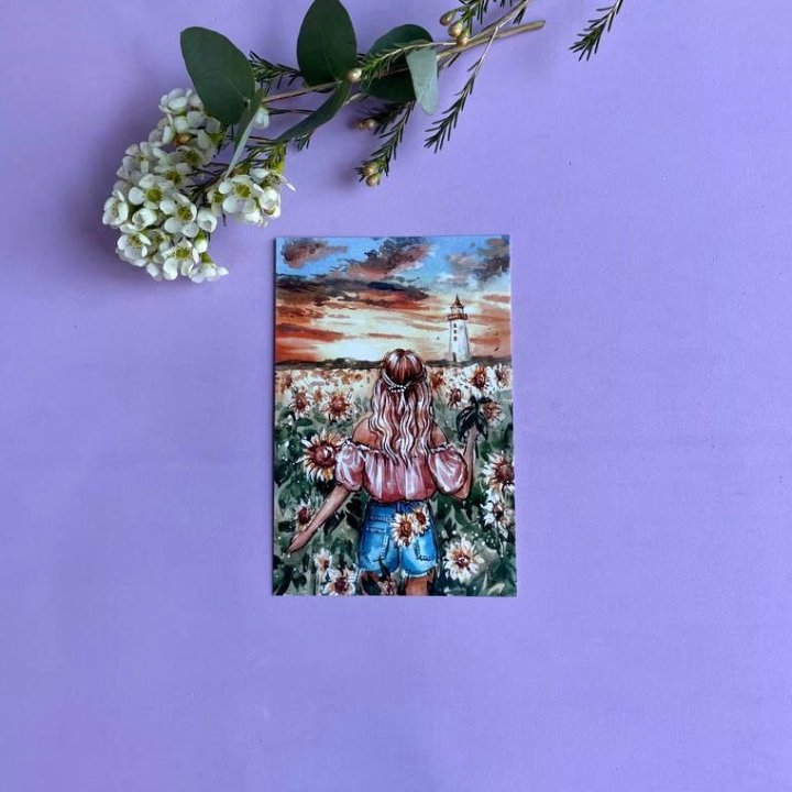 Открытка к букету "Подсолнух" в Балаково