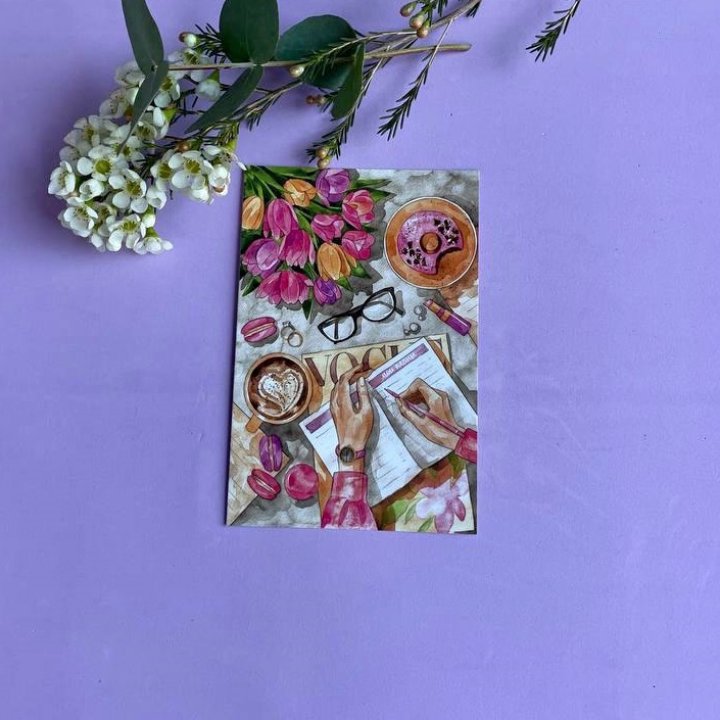 Открытка к букету "Леди на работе" в Балаково