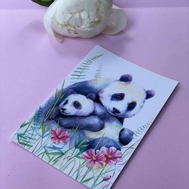 Открытка к букету "Объятие Панды" в Балаково