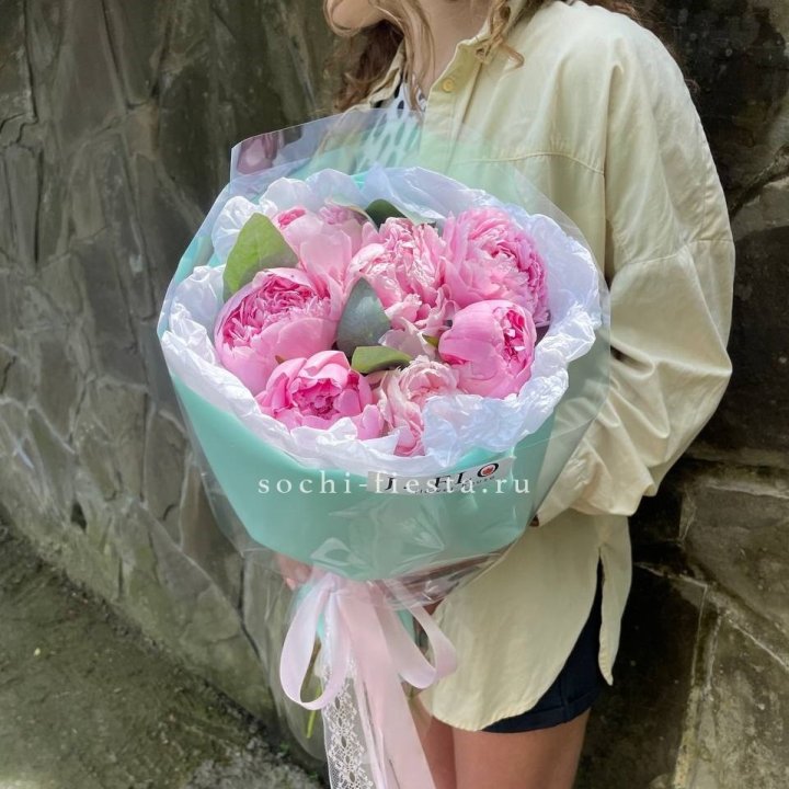 7 зефирных пионов в фоамиране в Балаково