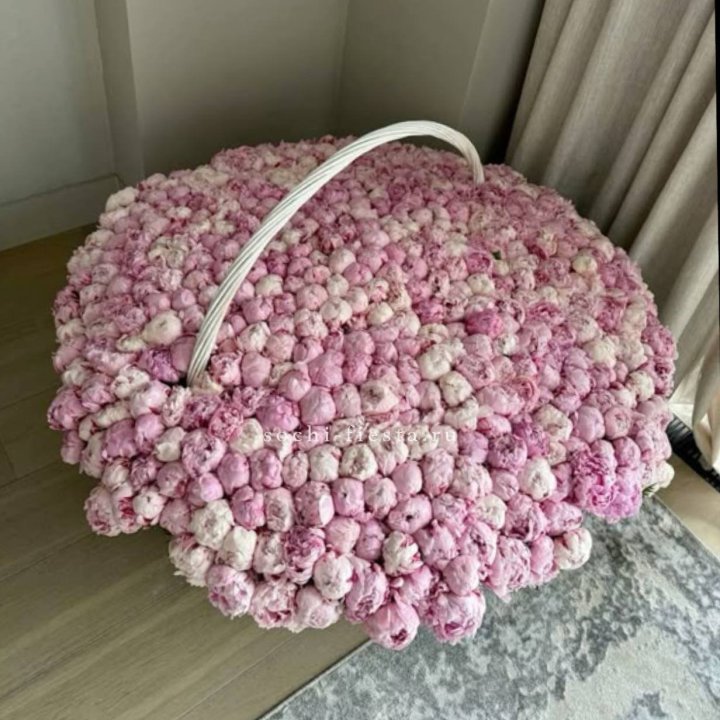 Корзина 555 пионов в Балаково