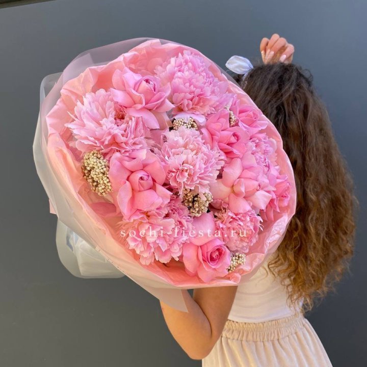  Букет с пионами "Пинки" в Балаково