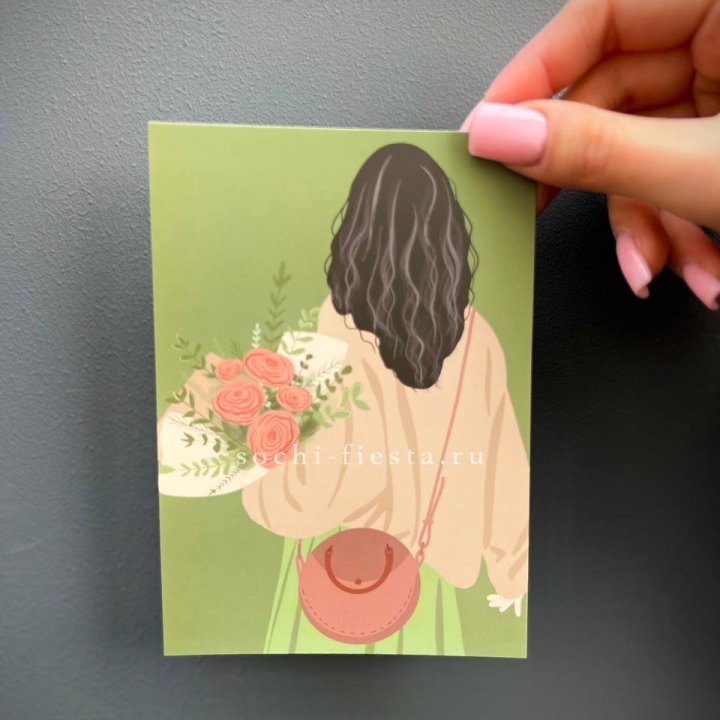 Открытка к букету "Потрясающая девушка" в Балаково