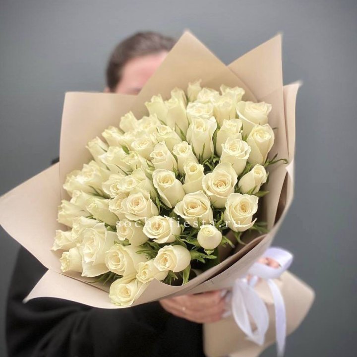 51 белая кенийская роза  в Балаково