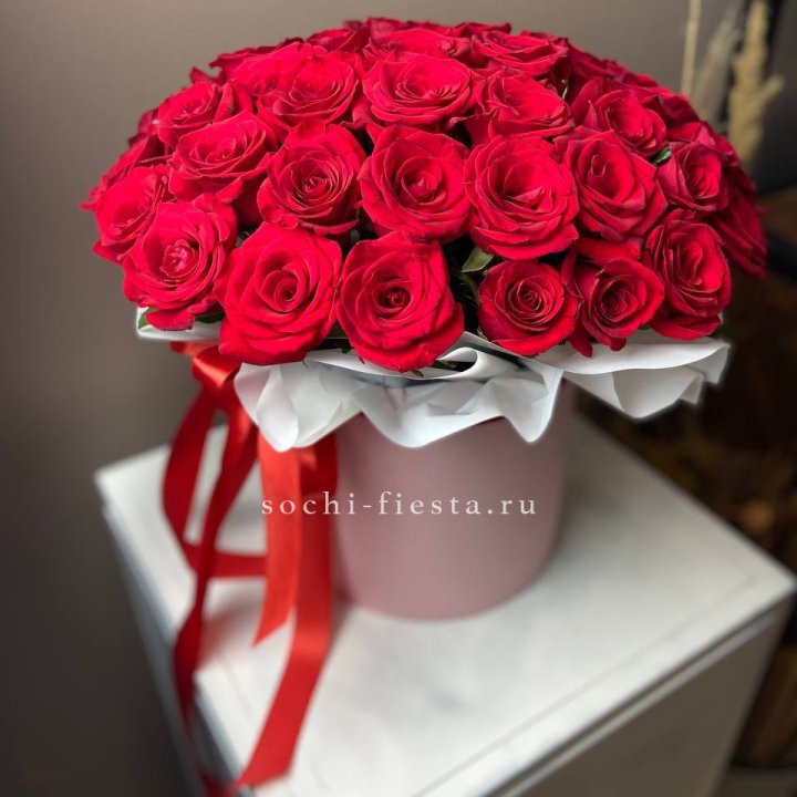 Красные розы 51шт  в коробке в Балаково