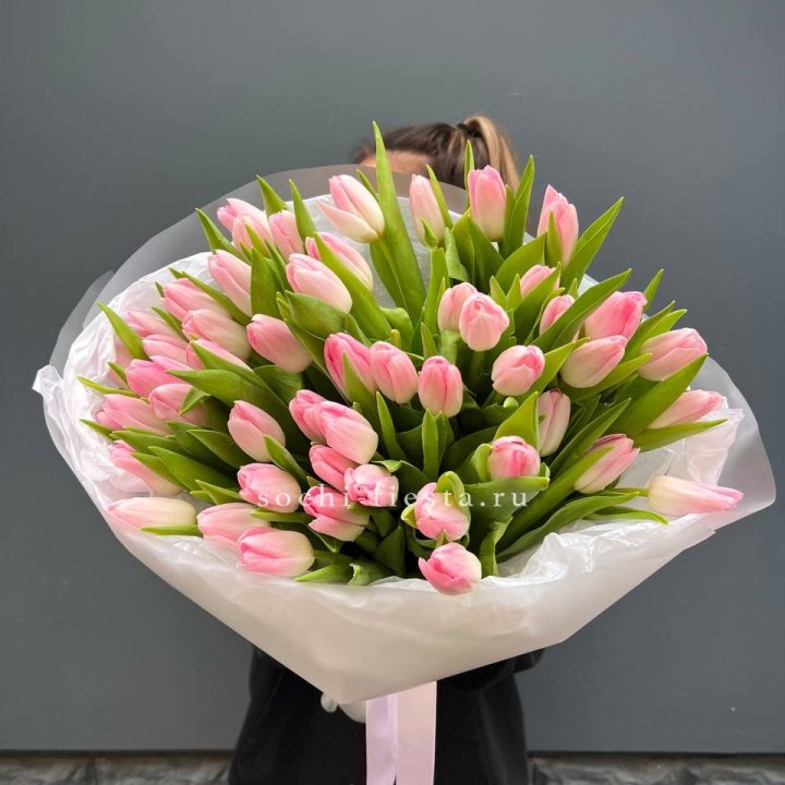 Букет тюльпанов нежно-розовых в Балаково