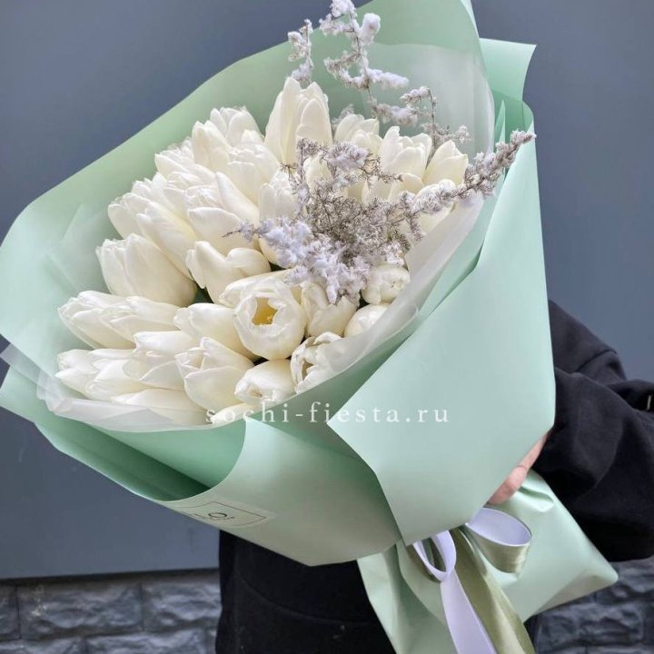 Букет белых тюльпанов "Бьянко" в Балаково