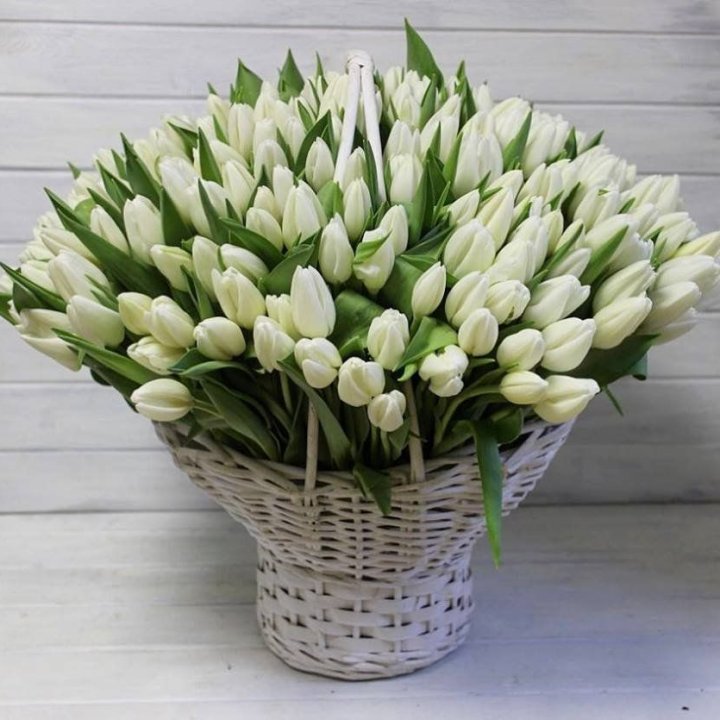 Корзина из 151 тюльпана в Балаково