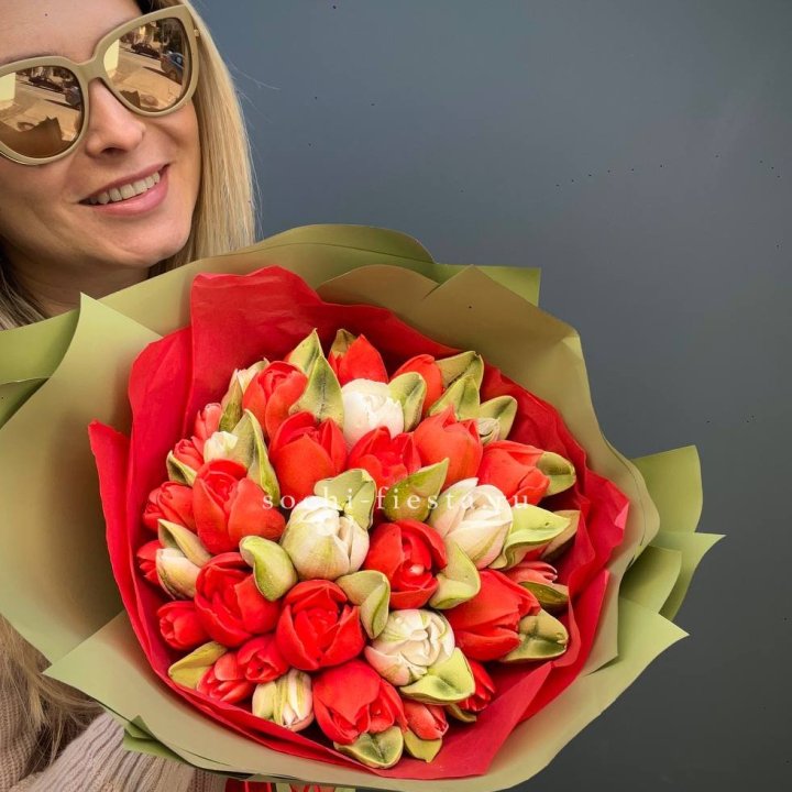 Зефирный букет из тюльпанов в Балаково